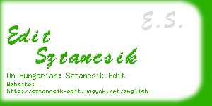 edit sztancsik business card